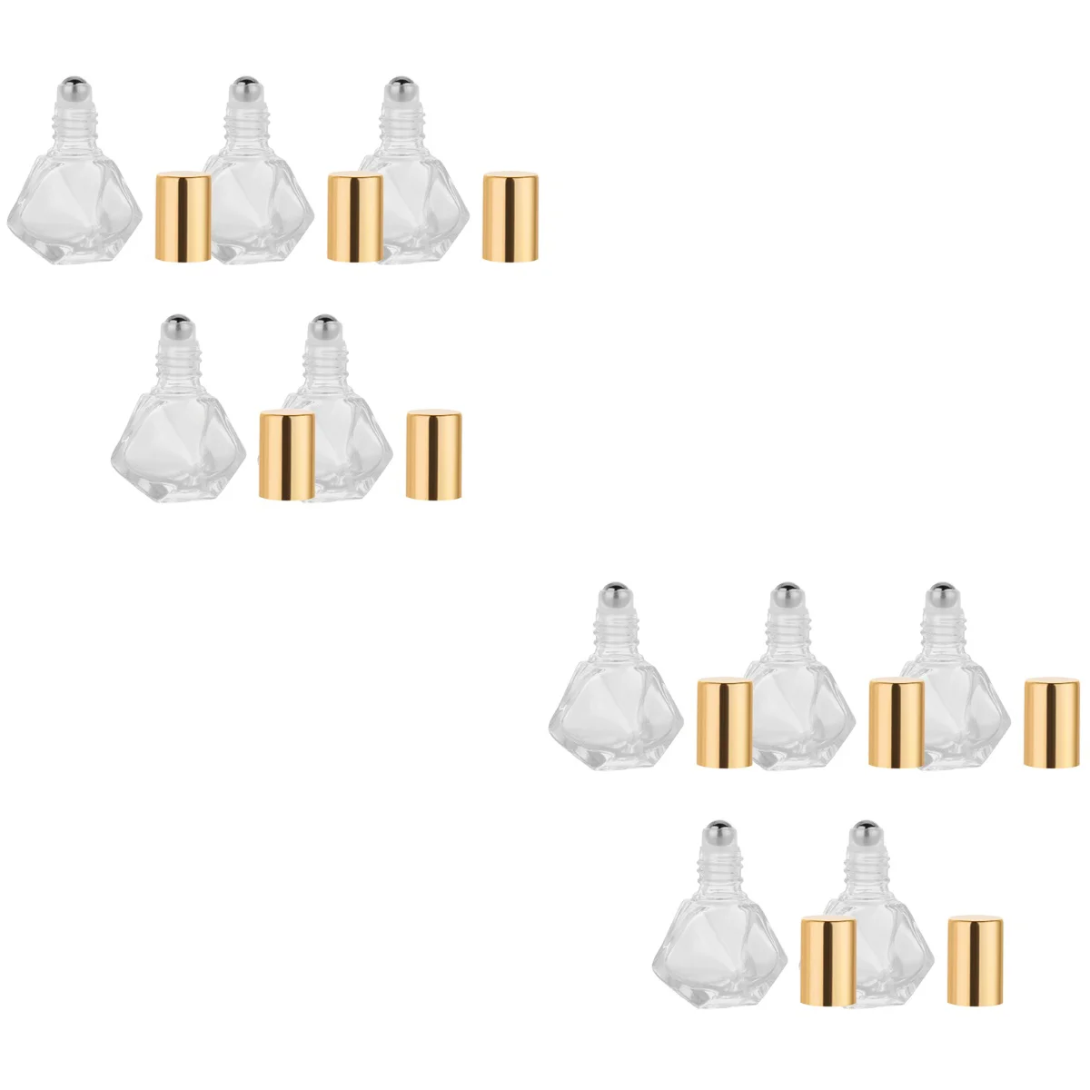

10 Pcs Five-Pointed Star Shaped Roll-on Bottle Essential Oil Bottle Glass Subpackaging Bottle Perfume Bottle Golden (5ml)