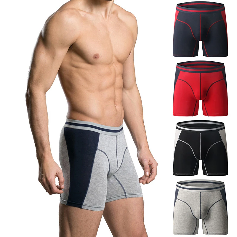 

Long Men Boxer Underwear Men Underware Boxer Shorts Mens Cotton Long Leg Boxers Underpants for Brand Quality Sexy Pouch Panties