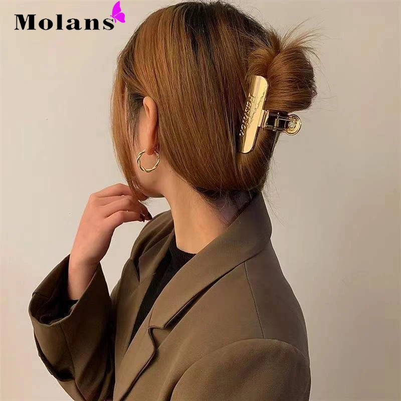 

Металлические зажимы для волос molan для девочек, модные повседневные зажимы для волос с акулой, корейский женский хвостик, зажимы для волос и...