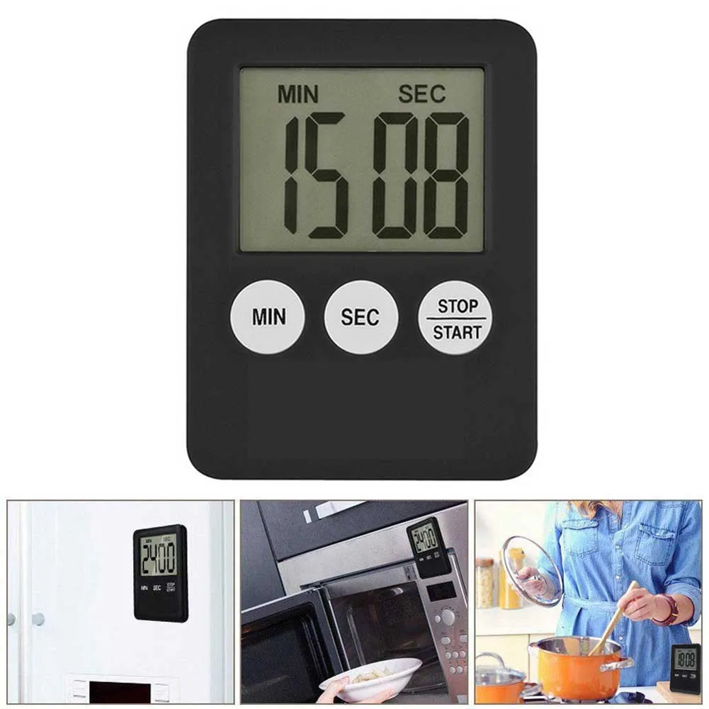

1.5V Battery Digital Timer Attachment Read LCD Display 1pcs Cooking Timer Countdown Kitchen Timer Magnetic New