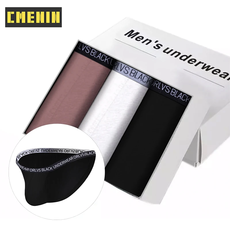 

CMENIN 3Pcs Low Waist Gay Sexy Men's Panties Briefs Men Underpants New Brand Cotton Slip Jockstrap Underwear Man Brief Homme