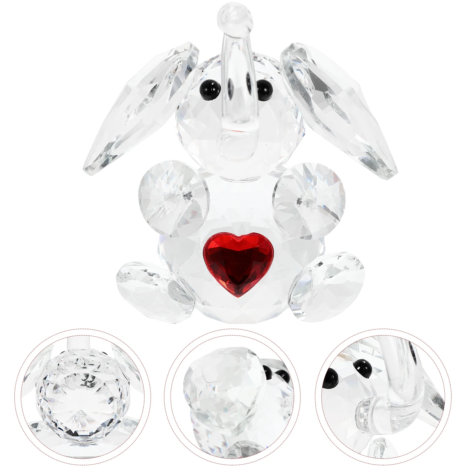 

Crystal Elephant Ornament Miniature Figurines Simulation Glass Artwork Ornaments Animal Crafts Photo Prop Statue
