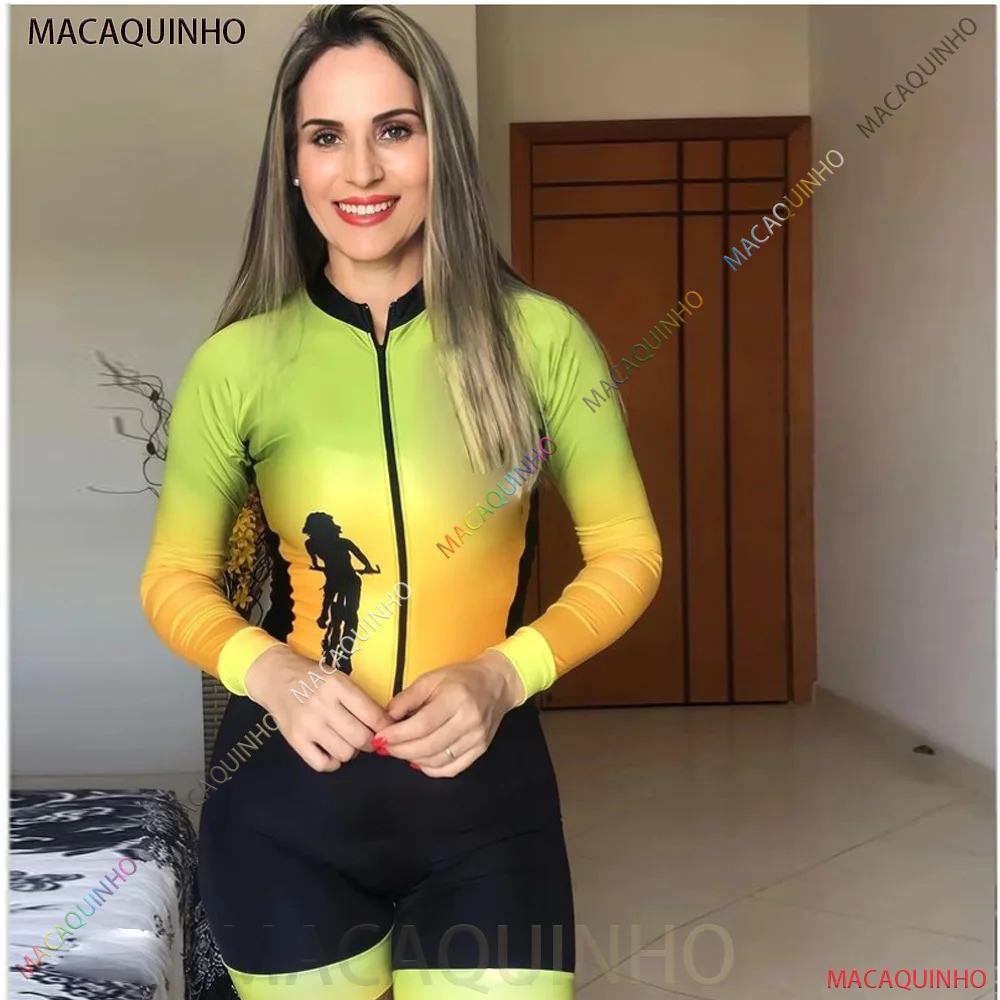 

2023 Kafitt Women's Cycling Jumpsuit 2023 MTB Little Monkey Long Sleeved UV 50+ Resistant Bicycle Clothing