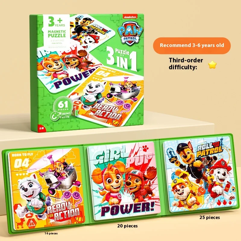 Фото Магнитная головоломка Hot Paw Patrol для детей, магнитная головоломка в возрасте, игрушки для мальчиков и девочек, интеллектуальные подарки на день рождения, магнитные №5