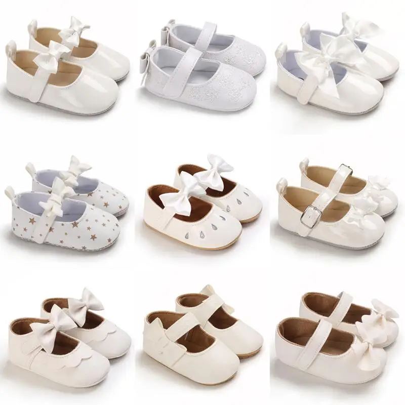 Suole Morbide Bianche Per Neonato Scarpe Per Bambini Suole In Gomma Antiscivolo Scarpe Da Principessa Adorabili Scarpe Da Passeggio Per Bambini In Pel