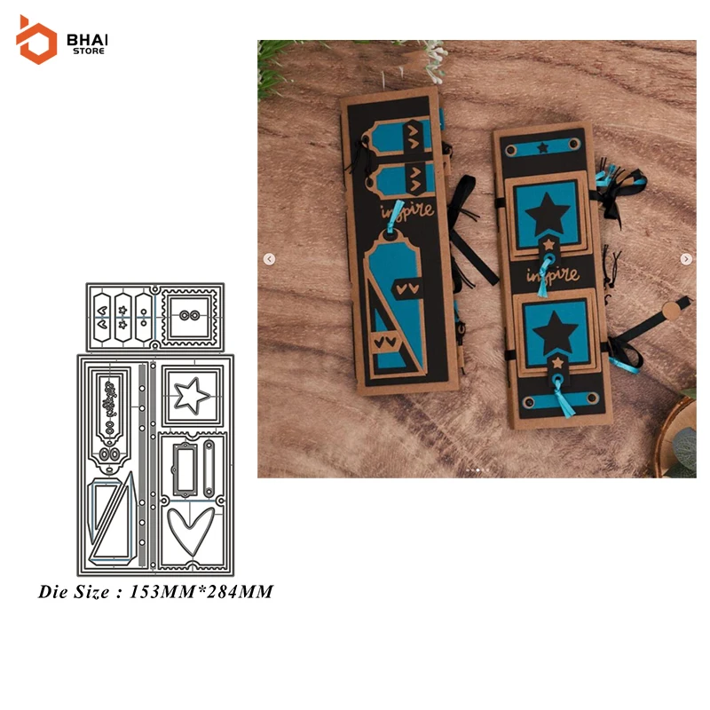 

3D Label Book Metal Cutting Dies New 2022 Stencils for DIY Scrapbooking Decorative Embossing DIY Paper Cards Making Craft