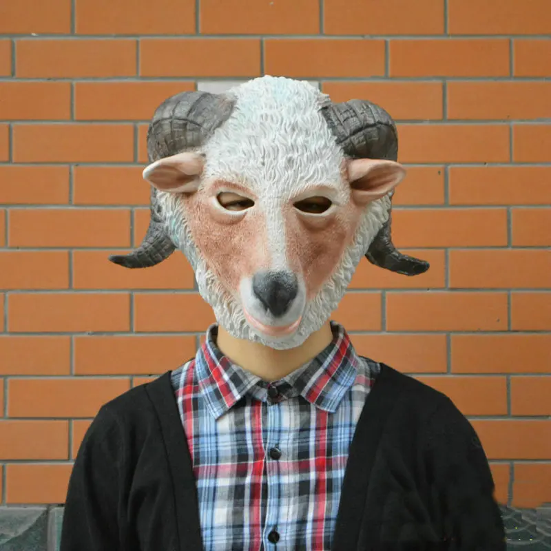 

Halloween Party Dance Performance Props Goat Mask Sheep Cover Animal Head Cover