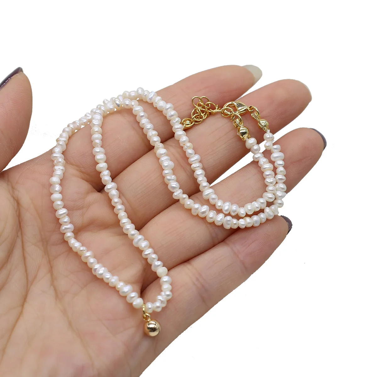 

Irregular Shape Beaded Pearl Necklace Natural Freshwater Mother of Pearl Shell Exquisite Fashion Jewelry Wedding Accessories