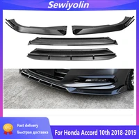 car accessories jdm body kits front bumper for honda accord 10th 2018 2019 black lip spoiler abs pp 4pcs
