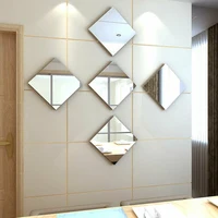 32 Pcs Mirror Stickers Tiles Self Adhesive Back Square Bathroom Wall Stickers Mosaic Home Decor Mirror Panels Decor Wall Panel