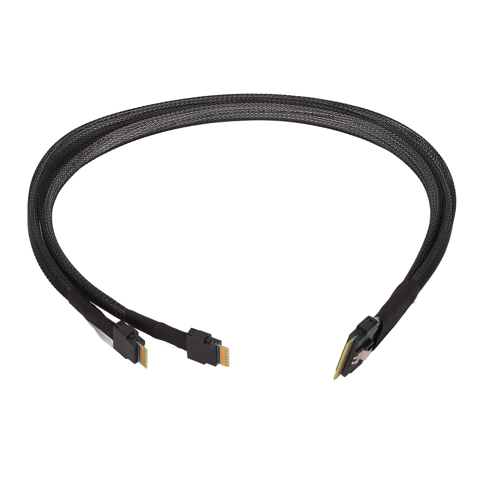 

Mini SAS Cable 24 Gbps Fast Transmission SATA/ATA Interface 0.5m Length SFF8654 8I to 2xSFF8654 4I Cable