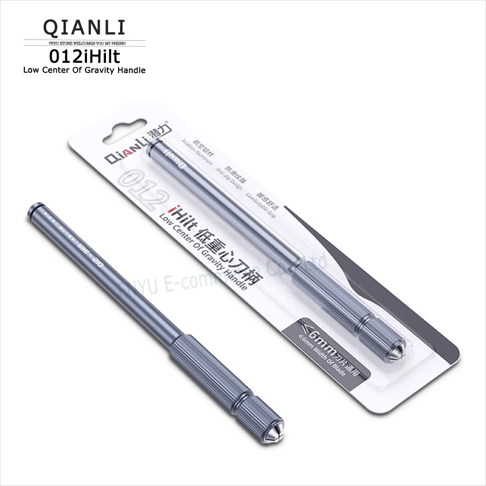 

QIANLI 012 Low Center Of Gravity Knife Handle iHilt Aluminum Alloy Anti-Slip Vertical Lines Handle Limit Copper Head Tool Knife