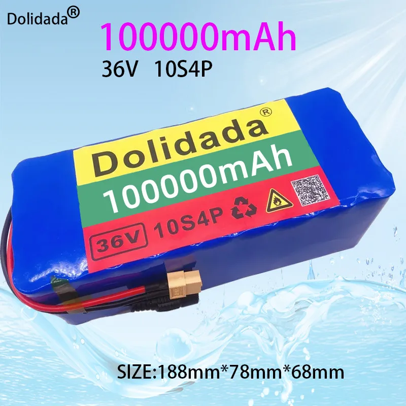 

Новый аккумулятор высокой мощности 36 В 10S4P 100000 мАч 18650, аккумулятор для электровелосипеда с BMS