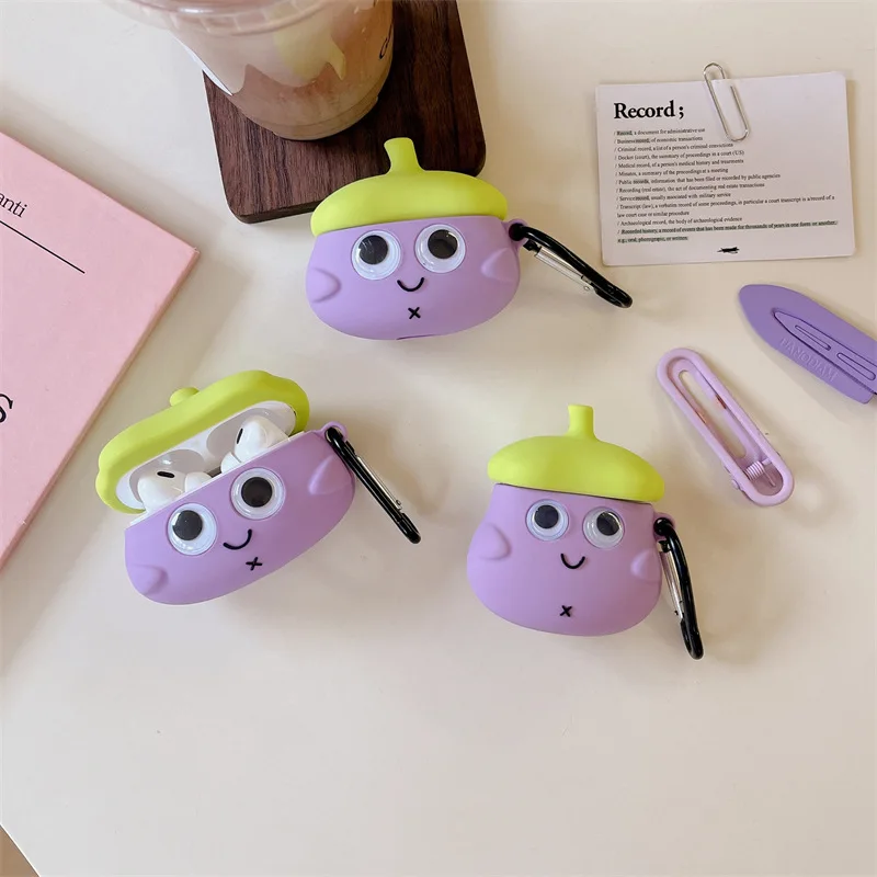 

Cute Cartoon Eggplant Doll Earphone Case for Apple Airpods Pro2 Case for Airpods 3 3rd Generation AirPod 2 1 Case