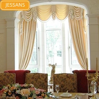 european style high grade velvet pure color lace curtains blackout curtains for living room bedroom villa finished products