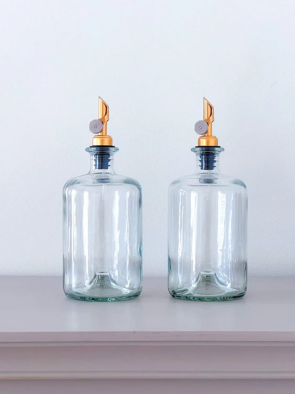 

Tailor set with 2 distributors Oil and vinegar with metal nozzle, ballast nozzle, 700ml, kitchen glass bottle, oil, olive glass