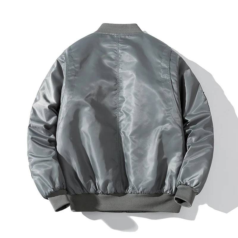 Mens Thick Bomber Jackets Winter Warm Pilot Coats Autumn Fashion Outwear Mens Embroidery Jacket Casual Zipper coats for men