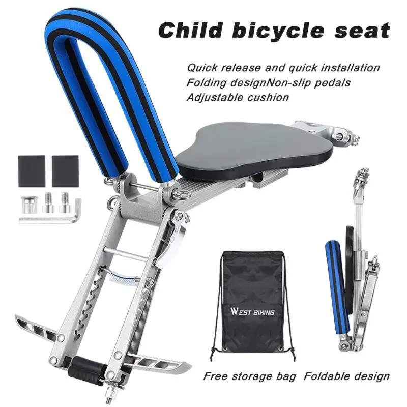 

Детское седло из алюминиевого сплава, мягкое удобное защитное седло для горного велосипеда, переднее детское седло, West Biking, детское сиденье