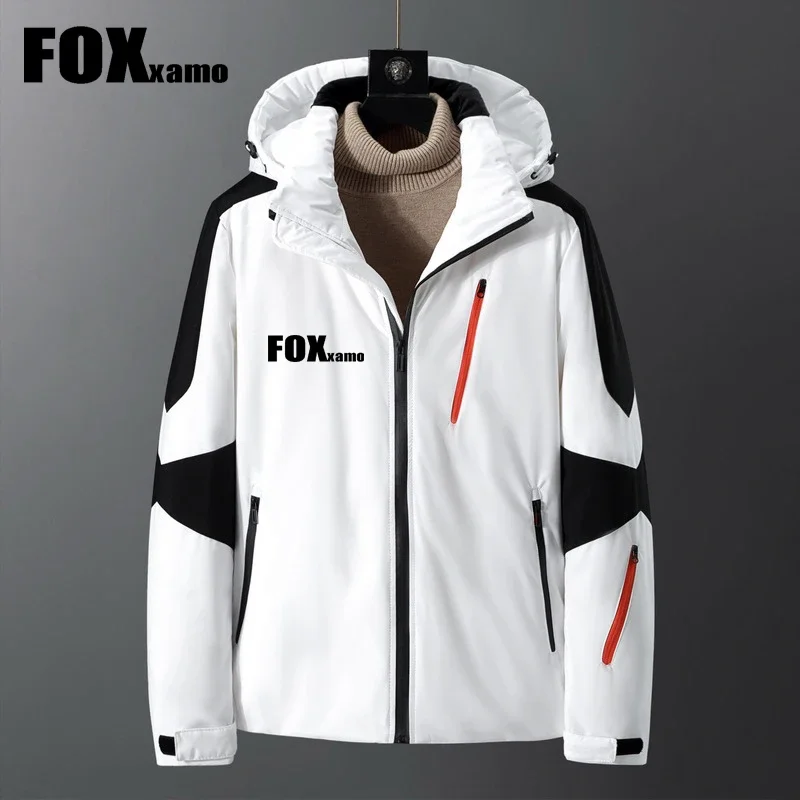 

New product patch white down jacket, winter 2023 warm coat fishing zipper jacket street wear men's outerwear winter clothing