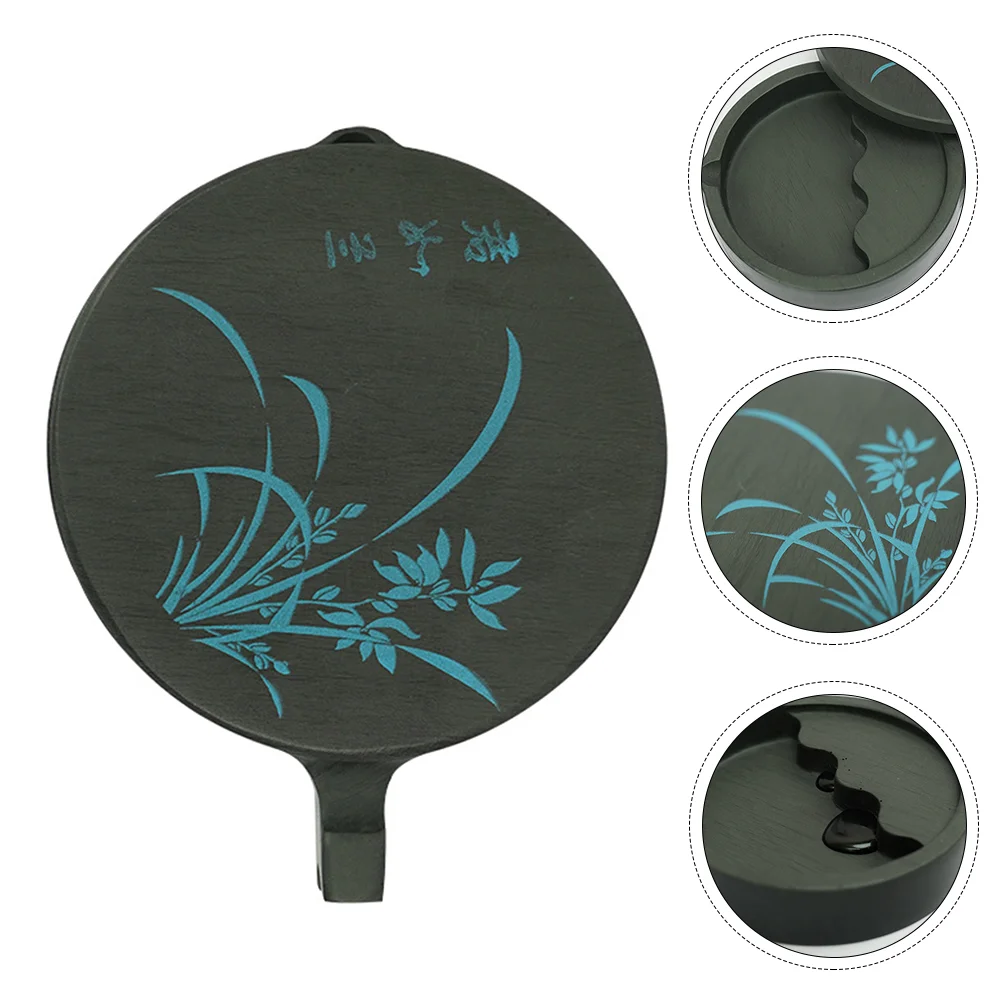 

1pc Orchid Pattern 4 Inch Inkstone Ink Plate for Practice Calligraphy Tool Gift