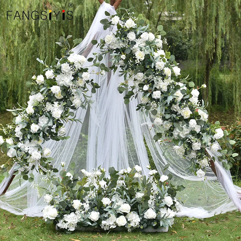 50/100CM forniture per la disposizione della parete di fiori da sposa fai-da-te peonie di seta rosa artificiale floreale fila Decor matrimonio ferro arco sfondo