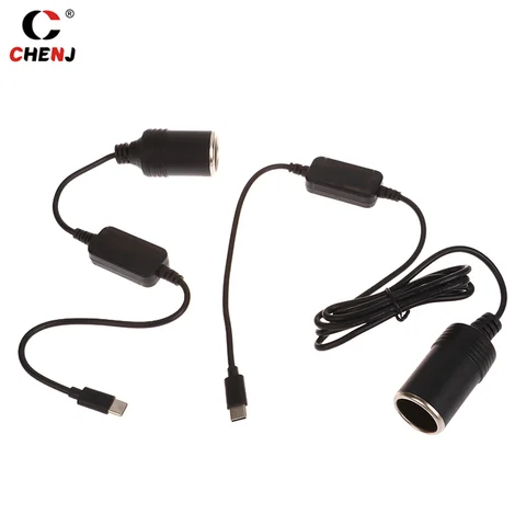 1 шт., адаптер-Переходник USB C Type C на 12 В для автомобильной сигареты