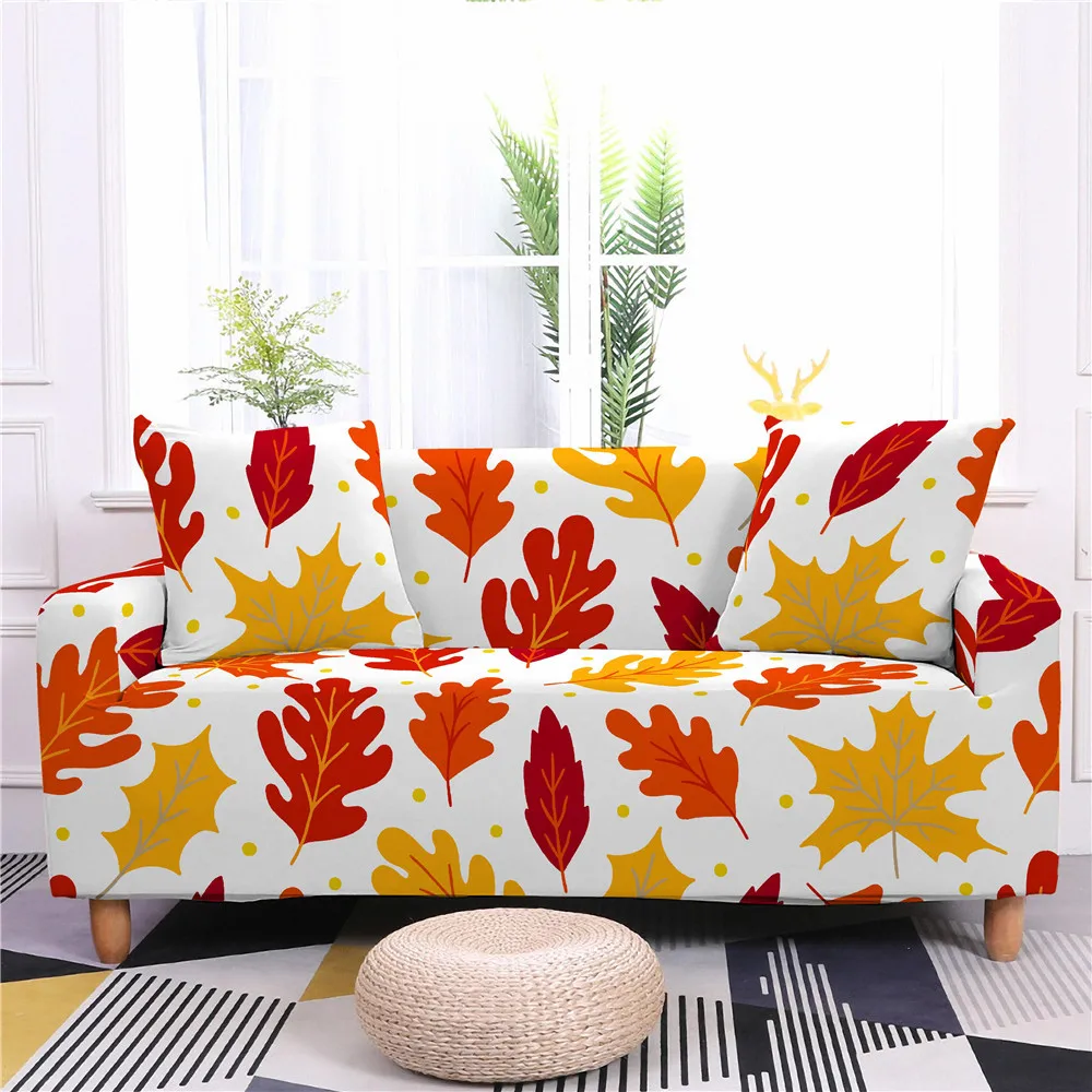 

Autumn Fallen Leaves Red Maple Leaves Sofa Cover Sofa Slipcover Non Slip Sofa Slipcovers Furniture Protector Decor for Women Kid
