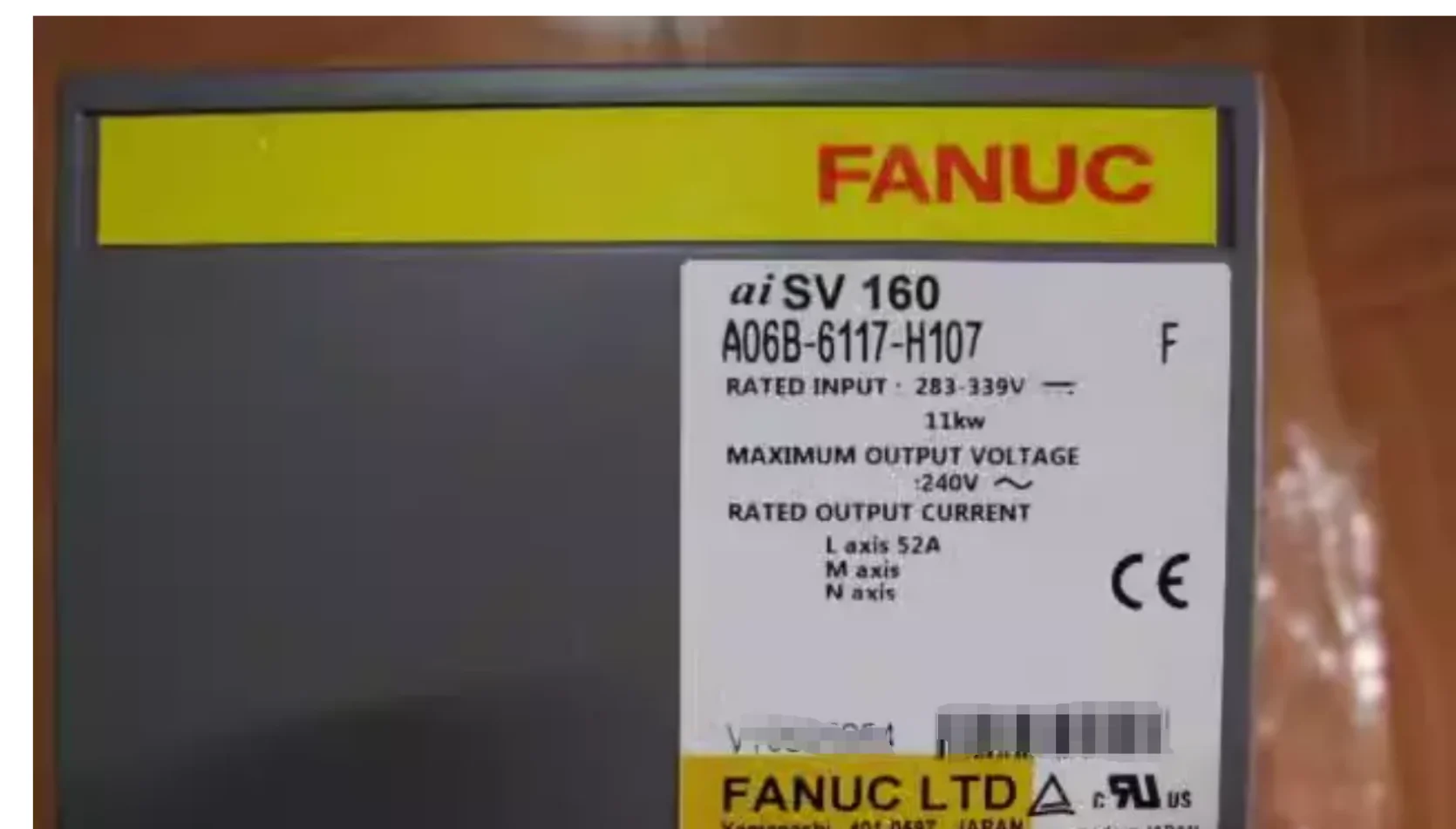 Фонарь с сервоприводом от Fanuc проверка модуля OK A06B 6117 H107