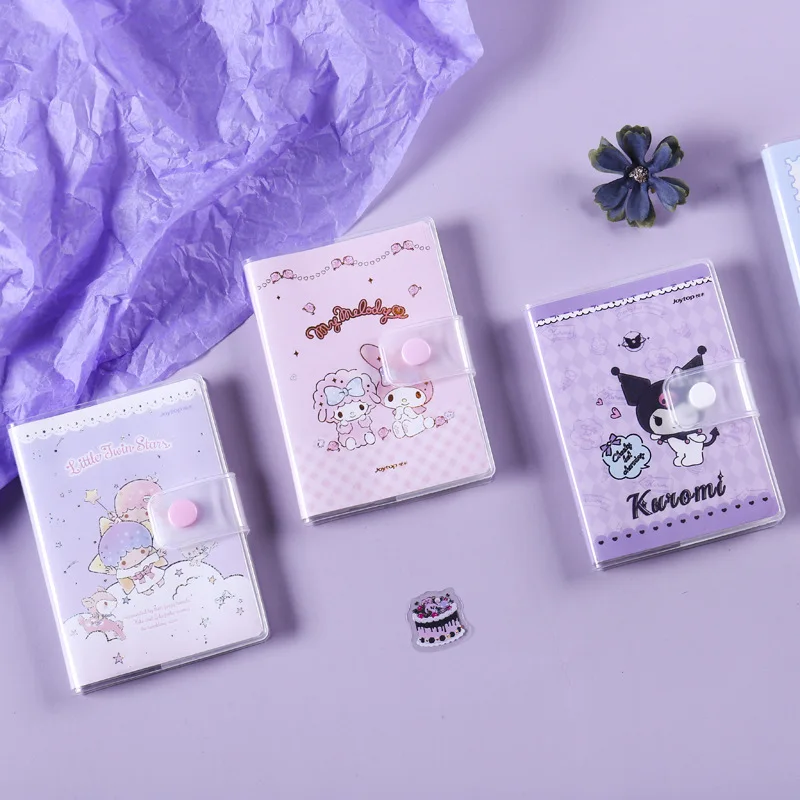 

Sanrioed Anime Melody Kuromi Cinnamoroll Notebook Kawaii Portable Notepad Jotter Waterproof Pocketbook Stationery Girl Boy Gift