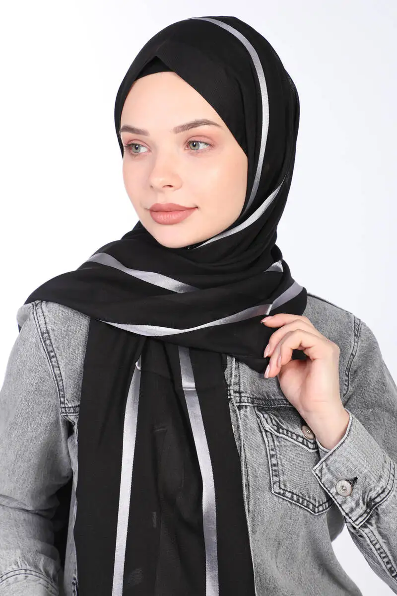 

Miray Thick Striped Flush Chiffon BlackGrey