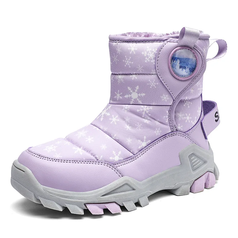 Kids Snow ski Boots 29-39 Plush Warm Boys Casual Boots For Girls Shoes Warm Fur Waterproof Boys Ankle Boots Child Winter Shoes enlarge