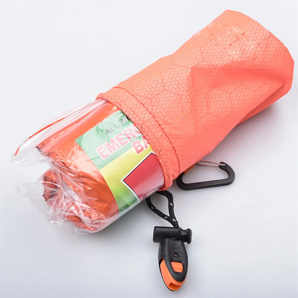 

Durable Practical Quality Sleeping Bag PE Aluminum Film Storage Pouch Survive Thermal Whistle 200*90CM Camping