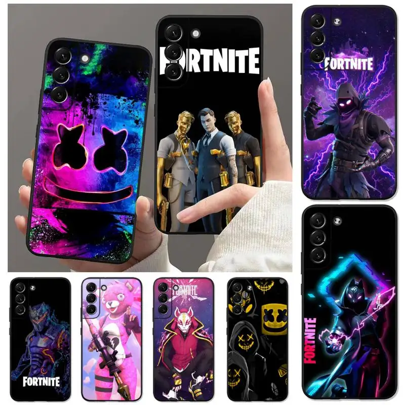 

Hot Fortnites Cartoon Game Toys Phone Case for Samsung Galaxy S22 S21 Ultra S20 FE S10 S9 Plus 5G lite 2020 Soft Funda Cover