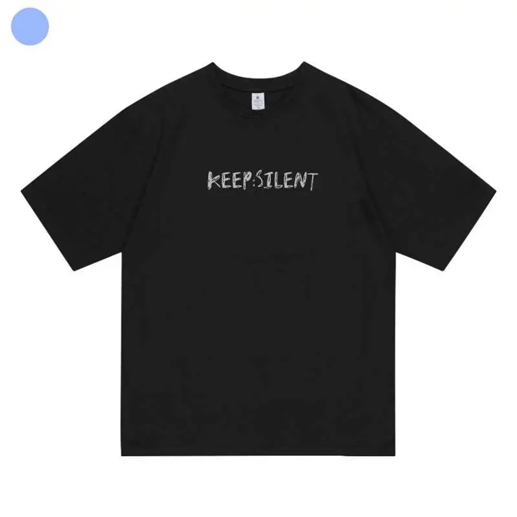 Фото Футболка K-pop Star Same T-shirt с надписью BACK Letter KEEP SILENT, 2N1Shirt, пуловеры для женщин и мужчин, летняя хлопковая футболка оверсайз в корейском стиле №2