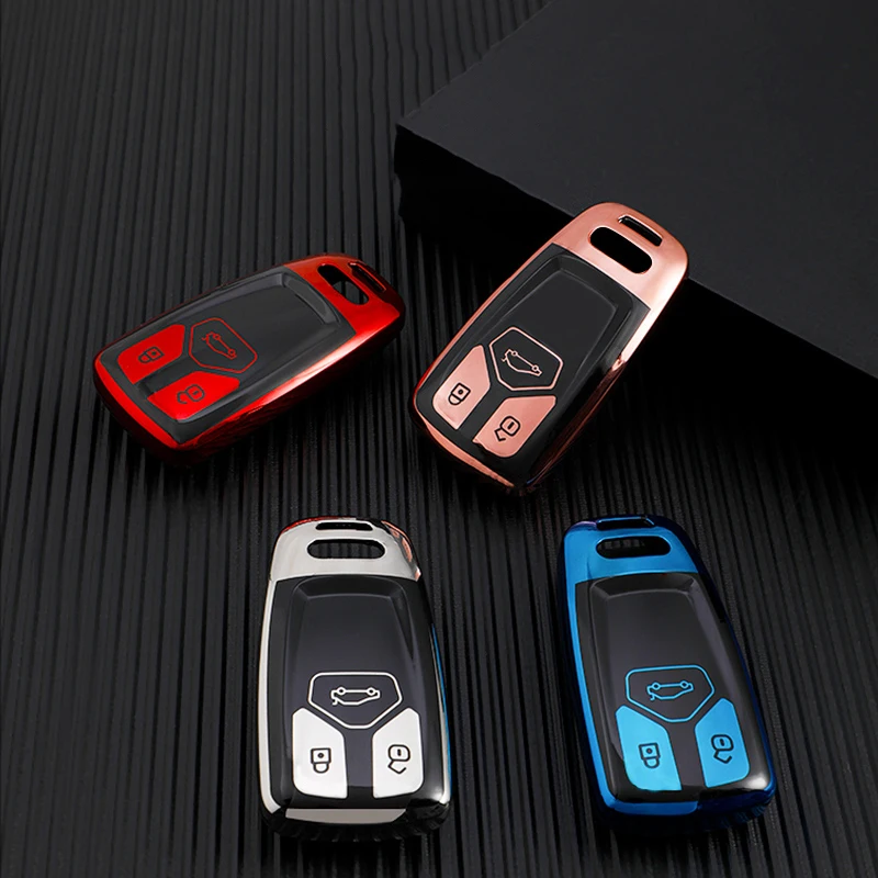 

TPU Car Remote Key Case Cover Holder Shell Fob For Audi A4 B9 A5 A6 8S 8W Q5 Q7 4M S4 S5 S7 TT TTS TFSI RS Protector Keyless