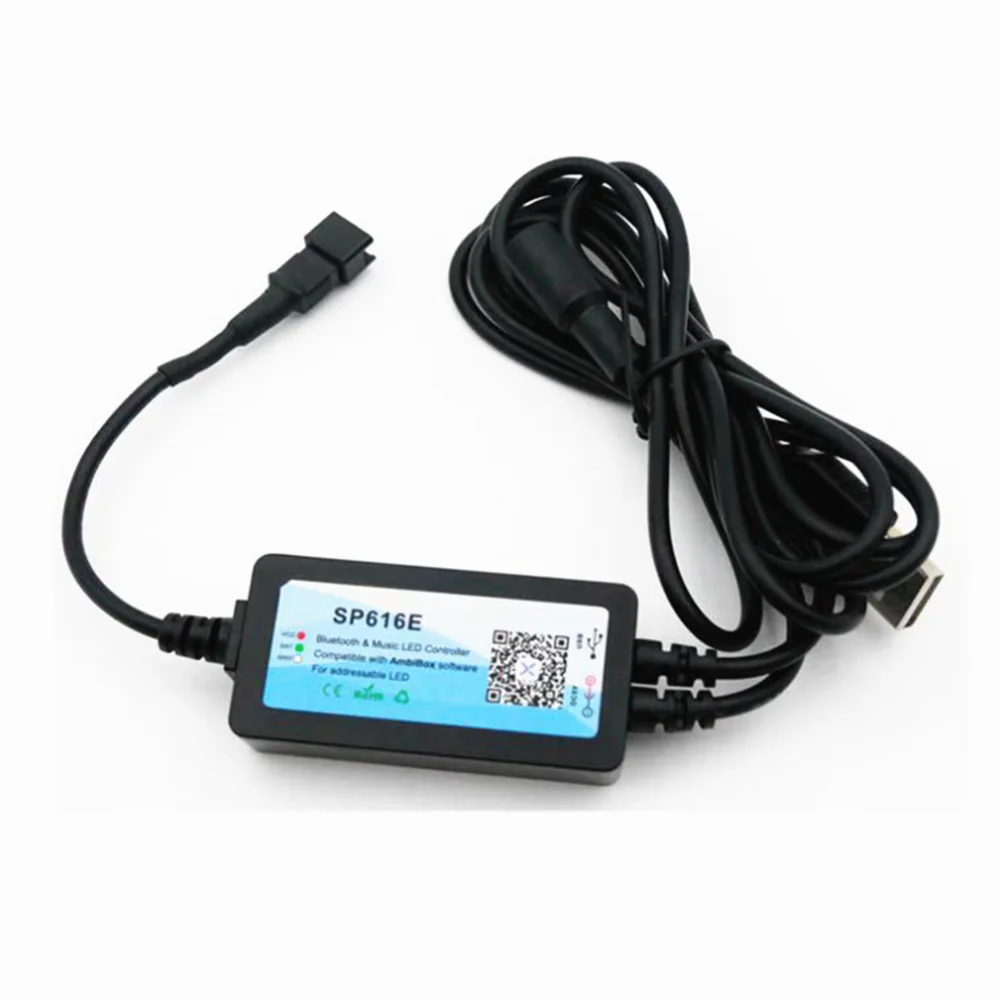 

5V WS2812B Pixel Light LED Controller SP616E Bluetooth-Compatible Music Symphony Monitor USB Computer Backlight PC Screen Box