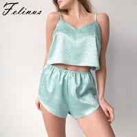 felinus women sleepwear luxury fashion tank top shorts nigthwear set casual soft homewear comfortable sleeveless pajamas suit