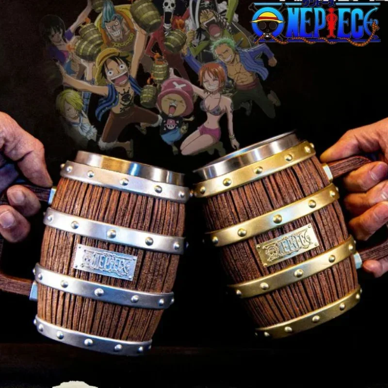 Цельная фигурка Ace Luffy Sabo винная бочка чашка Cheers Series золото серебро орнамент