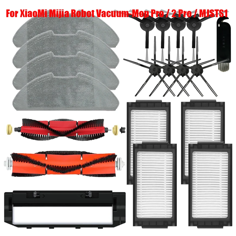 Accessories For XiaoMi Mijia Robot Vacuum-Mop Pro / 2 Pro / MJSTS1 Vacuum Cleaner Main Brush Cover Hepa Filter Mop Cloth Parts