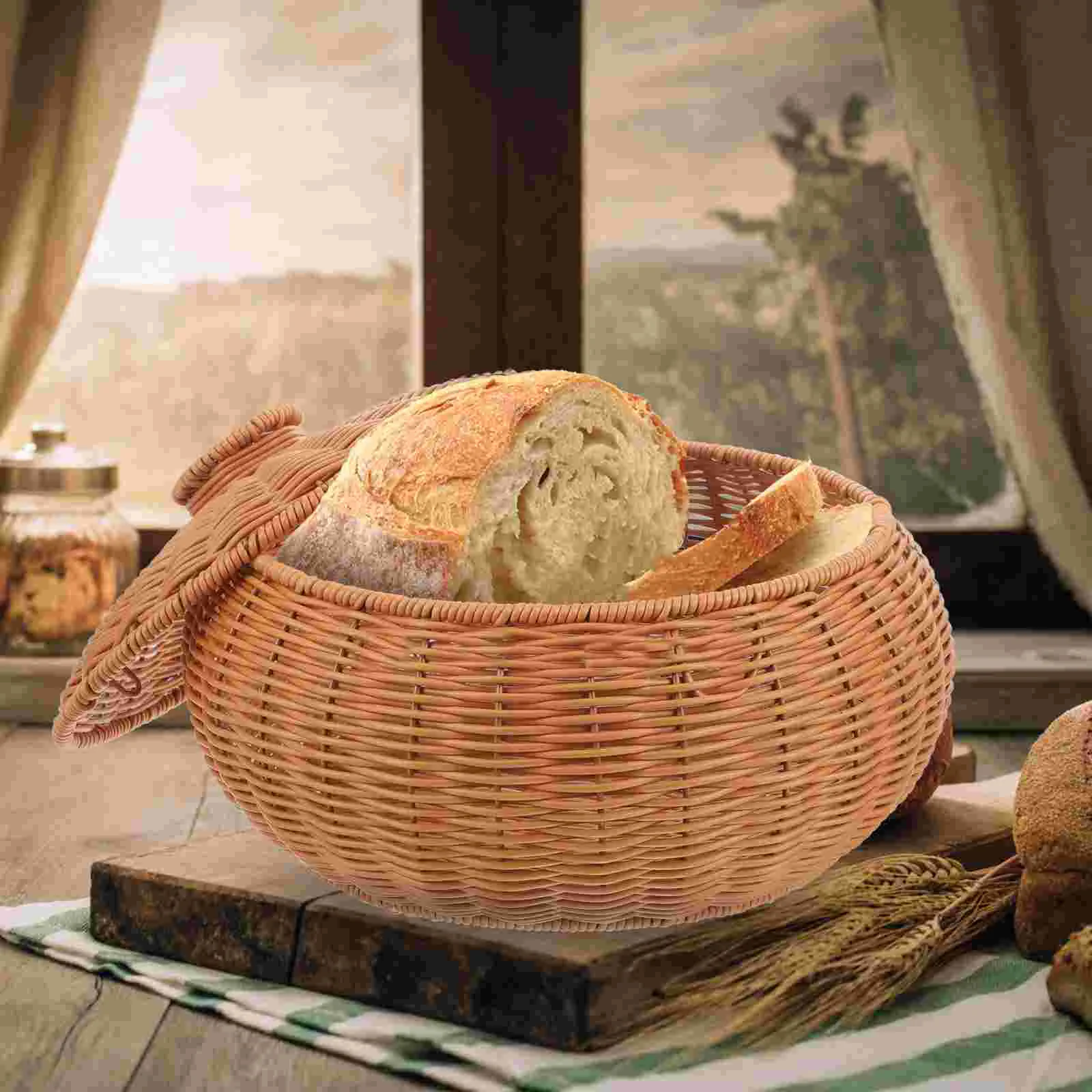 

Household Egg Basket Woven Storage Basket Fruits Woven Basket with Lid