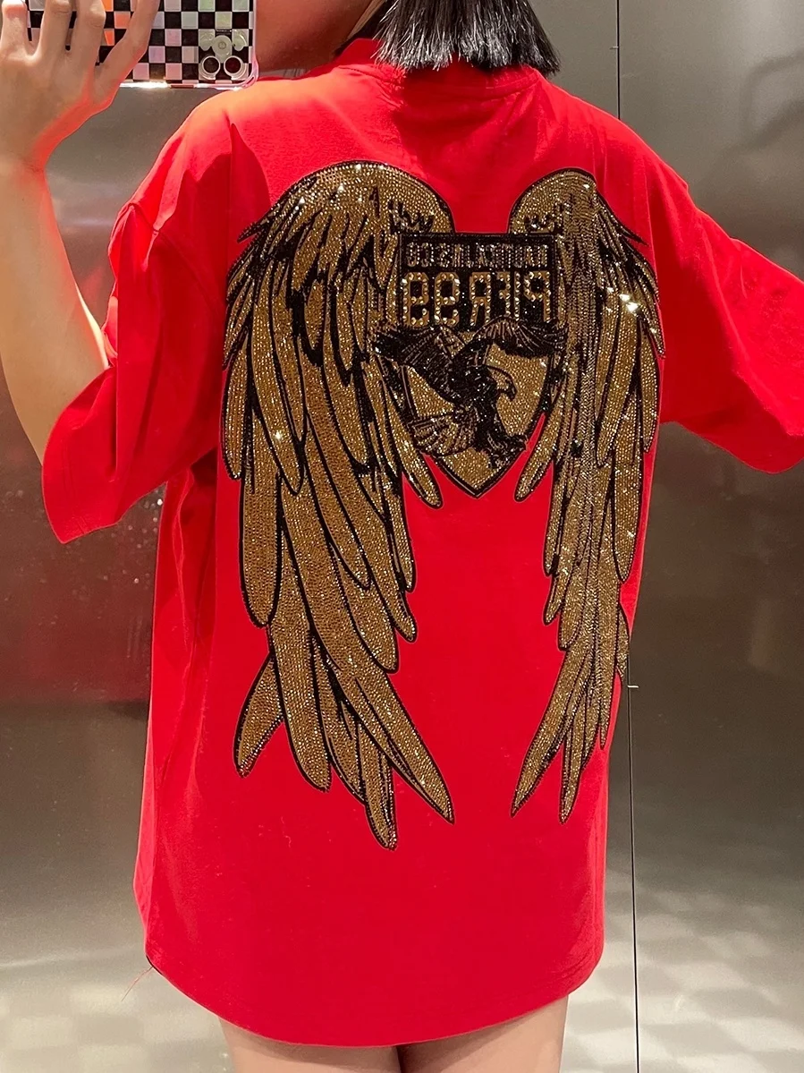 Лидер продаж Роскошная красная футболка с коротким рукавом для мужчин и женщин