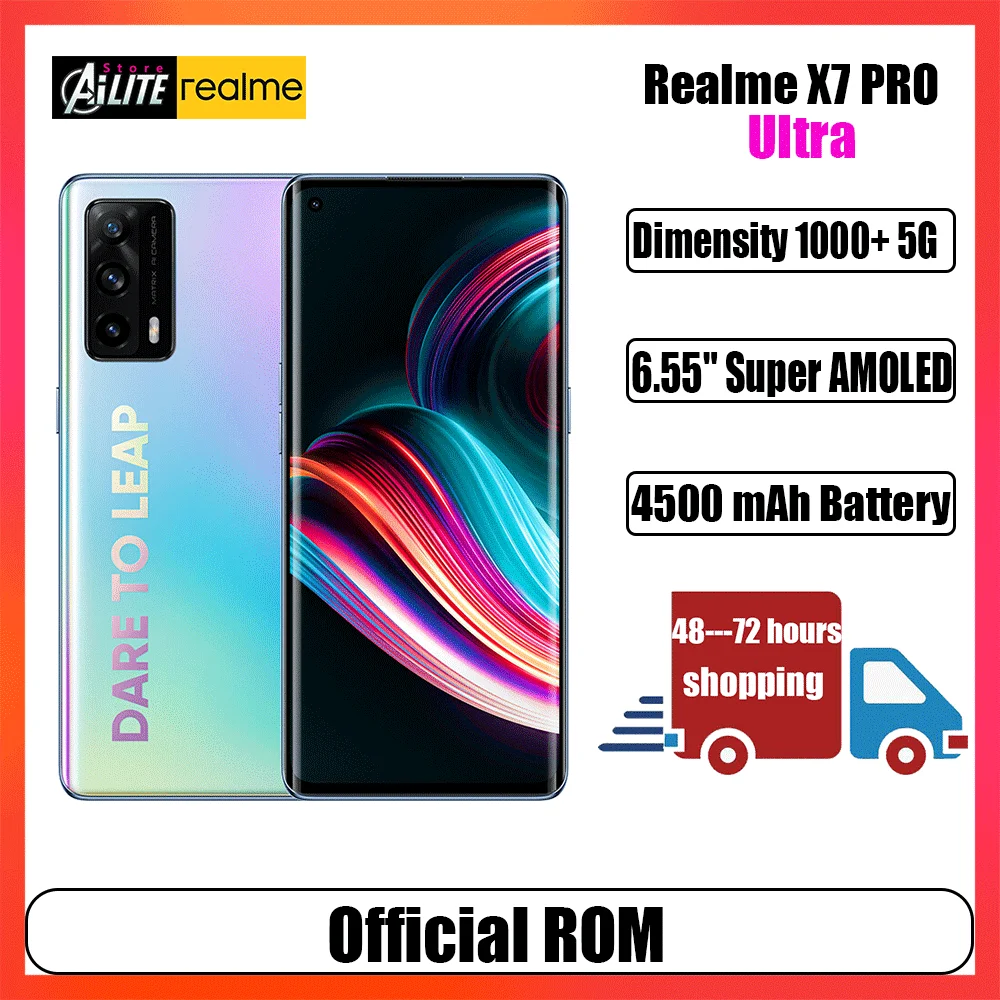 realme x7 pro ultra 5g cellphones dimensity 1000 octa core 6 55 super amoled 64mp camera 65w smart flash charge mobile phones free global shipping