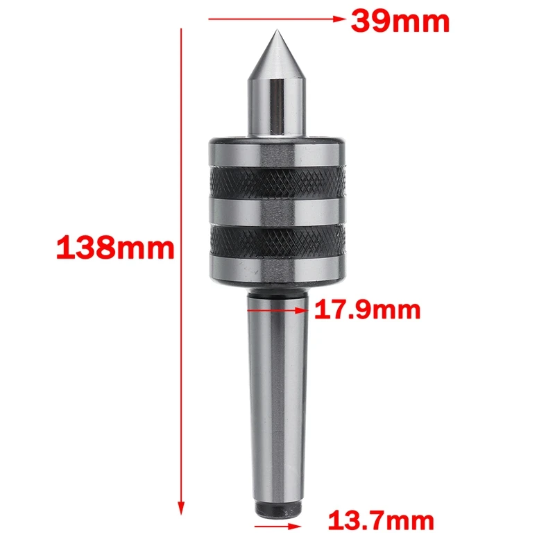 1 PCS Live Lathe Milling Center Silver MT2 0.02Inch For Lathe Machine Revolving Centre Triple Bearing Drill Bit Tool images - 6