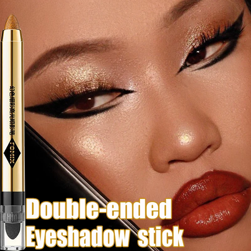 

Pearlescent Double-ended Eyeshadow Stick Eye Makeup Highlighter Waterproof Glitter Pink Champagne Gold Silkworm Eye Shadow Pen