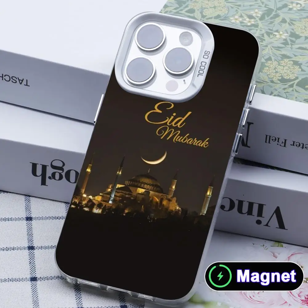 Фото Чехол для телефона «Ид Мубарак» для iPhone 17, 16, 15, 14, 13, 12, 11, X, XR, XS, Air, Pro, Max, Plus, цветной, серебристый, с магнитной застежкой №4