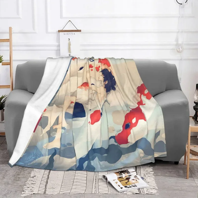 

Dreaming Dreams Flannel Decoration Anime Manga Portable Lightweight Thin Throw Blanket For Bedding Bedroom Quilt