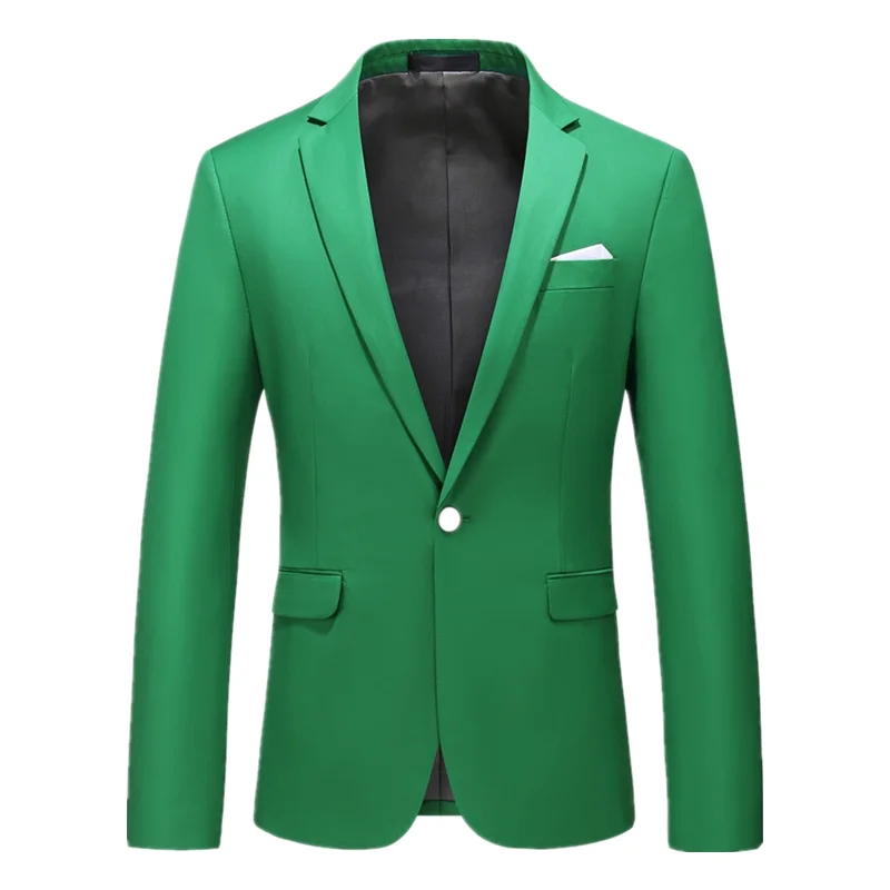 Blazer de corte entallado para hombre, chaqueta informal de talla grande 6XL, color morado, rojo, azul cielo, rosa, marrón, amarillo y verde