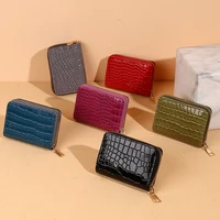 ladies card holder new crocodile pattern 9 card slot organ card id bag womens short wallet portable universal coin purse