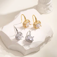 fashion cubic zircon square crystal ear cuffs earrings for women no piercing fake cartilage earrings party jewelry