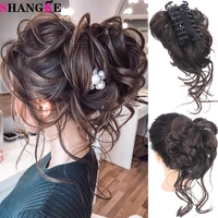 shangke synthetic hair bun messy scrunchies hairpiece accessories claw clip chignon curly fake hair natural fake false hair